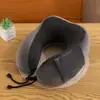 Almohada de Espuma Viscoelástica de Color Sólido en Forma de U, Almohada Redonda de Viaje para el Cuello, Almohada de Espuma Viscoelástica en Forma de U al por Mayor con Impresión de Logo