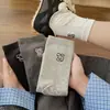 Nuevos calcetines de otoño e invierno estilo coreano ins, a media pantorrilla, con bordado de cachorro de dibujos animados y la letra AB en el talón, asimétricos para pies izquierdo y derecho