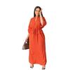 9860 Vestido Casual de Trabalho Transfronteiriço Europeu e Americano Amazon Cintura Solta Fenda Lateral Verão Vestido para o Dia a Dia
