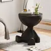 Mesa de Café Pequeña Plana Nueva de Estilo Crema de Moda para Sala de Estar, Mesa Auxiliar de Plástico Simple Creativa, Mesa de Esquina Estilo Ins para Dormitorio