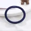 Banda de goma elástica alta simple gruesa de flocado grande básica coreana anillo para el pelo cuerda de malla de nailon con cuentas