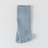 Meias de Cinco Dedos Masculinas Curtas Verão Finas Algodão Puro Gaze Absorventes de Suor Desodorantes Antibacterianas Malha Respirável Meia para Dedos