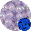 Cuentas acrílicas de ojo de gato luminosas de colores de dibujos animados, tamaño múltiple, agujero recto, accesorios para cadena de teléfono móvil, llavero, cadena de bolso DIY