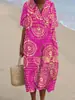 2025 Sitio Independiente Transfronterizo Amazon Hoja de Planta Vestido Elegante Cuello en V Vestido para Mujer