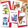 Set de Tarjetas de Agradecimiento y Sobres Divertidos de Animales Africanos de Tamaño Grande, Lote de Tarjetas de Agradecimiento Escritas a Mano