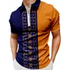 Camisa Polo Casual para Hombre de Estilo Nuevo Europeo y Americano Transfronteriza con Cremallera y Estampado Digital 3D Ropa para Hombre