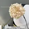 Flor Artificial de Hortensia Redonda de un Solo Tallo para Arreglo de Arco de Salón de Bodas, Material Floral Suave de Decoración Interior Simple para Sala de Estar Mesa de Comedor Flor Artificial