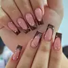 Arte de Uñas Degradado Transfronterizo Europeo y Americano Más Vendido Piezas de Uñas Portátiles Uñas Francesas Cortas Ovaladas Avanzadas Pegatinas para Uñas