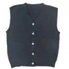 Chaleco de Cachemir Personalizado Chaleco Cardigan Tejido para Mujer Cuello en V Holgado Japonés Primavera y Otoño Chaleco de Lana Apilado