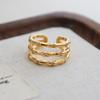 Anillo de Bambú Dorado Simple Vintage Nuevo Europeo y Americano para Mujer Nicho de Lujo Ligero de Alta Gama Sentido del Diseño de Nicho Anillo Abierto