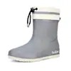 Sapatos de chuva para mulheres adultas sapatos curtos antiderrapantes botas impermeáveis resistentes ao desgaste Four Seasons Student All-match Cor sólida Botas de chuva quentes femininas