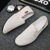 Sapatos de feijão masculinos de verão mocassins de linho decotados na moda sapatos de pano masculinos estilo coreano respirável sapatos casuais