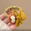 Presilha de cabelo fofa de abóbora de pelúcia de lã para mulheres, estilosa e moderna, adequada para penteados de coque, elástico de cabelo, acessório de cabelo