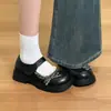 Sapatos Mary Jane estilo retrô com laço patchwork para mulheres, outono de 2026, novos sapatos pequenos de couro estilo faculdade de nicho