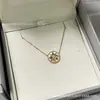 Colar Bússola Sol Lua Estrelas Di Jia Pulseira de Madrepérola Natural Preto e Branco Uso Dupla Face Leve Luxo Versátil Não Desbota