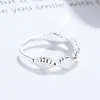 Anillo de apertura corrugada de concha de plata de ley S925 nuevo 2025, simple, de moda, estilo ins, lujo ligero, temperamento versátil