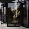 Pegatinas Decorativas de Vidrio Feliz Navidad Transfronterizas Escena de Copos de Nieve Arreglo de Ambiente Pegatinas para Ventana Pegatinas para Escaparate de Tienda Puerta