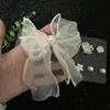 Acessórios de Organza para Tamancos, Fivela de Sapato Flor Rosa Branco Pérola, Flor de Sapato Cruzada Removível, Removível DIY