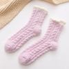 Calcetines de terciopelo coral para otoño e invierno, calcetines de media pantorrilla con giro de color puro, calcetines de piso engrosados de terciopelo simple, calcetines para dormir de Heattech