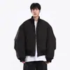 Chaqueta Bomber Corta Estilo Americano High Street de Corte Limpio Chaqueta Acolchada de Algodón Marca de Moda Primavera para Hombres y Mujeres Chaqueta Delgada Cálida Acolchada de Algodón