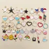 Accesorios para Joyería DIY, Colgantes Pequeños de Aleación Esmaltada, Colgantes de Flor Esmaltada, Colgantes para Marcapáginas, Colgantes para Collares y Pulseras
