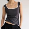 Q Selección Estricta de Camisola Blanca de Borde Ancho para Mujer, Ropa Exterior de Verano que Cubre, Top sin Mangas Interior Paramilis