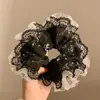 Anel de Cabelo Listrado de Cabeça de Bola Intestino Grosso Celebrante da Internet 2025 Novo Estilo Corda de Cabelo para Rabo de Cavalo Alto Acessório de Cabelo Feminino Corda de Cabelo