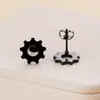 Pendientes de acero de titanio 316L joyería de moda forma de engranaje tres colores opcionales fábrica en stock suministro transfronterizo de Amazon