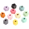 Cuentas de madera DIY cuentas coloridas agujero grande 20mm cuentas octogonales hilo para tejer tapices decoración cuentas sueltas