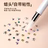 Caneta de Strass para Nail Art Ponta Dupla Dupla Utilização Caneta de Cera para Strass Caneta de Strass para Decoração de Unhas Caneta Removedora de Strass Ferramenta de Sucção de Strass