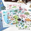 Inferel. Serie de libros Me mountain Tarjeta blanca PET tamaño supergrande 2.5D pegatinas de paisajismo 4 unidades en 2 opciones
