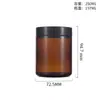 Pote de Vidro Redondo 250ml para Conservas com Tampa, Pote Selado para Geleia, Tampa de Alumínio, Porta-Vela, Pote para Mel, Pote Selado de Boca Larga