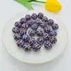Perlas Redondas de Color Sólido Leopardo de Acrílico de 16 mm con Agujero Recto, Perlas Sueltas para Bolígrafo de Cuentas DIY, Cadena para Teléfono Móvil, Cadena para Bolso, Accesorios de Joyería