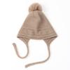 Nuevo Otoño e Invierno Cálido Tejido de Cachemira Pura con Cordones para Mujer con Protección para las Orejas con Pompon de Piel