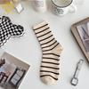 Calcetines Rayados de Moda para Mujer, Populares Calcetines de Algodón de Media Pantorrilla para Primavera y Otoño Combinados con Pantalones de Tiburón, Calcetines Deportivos hasta la Rodilla