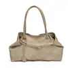 Bolso Tote Color Sólido Estilo Simple Coreano para Mujer Verano Gran Capacidad Versátil Cuero Suave Relajado Hombro Axila Bolso Grande