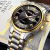 Marca Casual Moda Negocios Lujo Accesible Totalmente Automático Doble Calendario Luminoso Resistente al Agua 1807 Reloj de Pulsera para Hombre