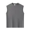 Beijie Moda Masculina 2026 Verão Novo Estilo Básico Colete Unissex Cor Sólida Sem Mangas Camiseta Solta com Ombro Caído