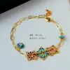 Moda de Verano Exquisito Retro Combinable Color Esmalte al Óleo Mariposa Pulsera Lujo Ligero de Alta Gama Pulsera de Temperamento para Mujer