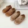 Zapatos de piel para niños, nueva colección otoño 2026, zapatos planos estilo coreano para niñas, modernos y elegantes, adecuados para niños pequeños y niños pequeños, zapatos de suela blanda estilo Birkenstock
