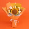 Buquê de Dia dos Professores Transfronteiriço Girassol de Crochê Feito à Mão Criativo Decorações de Flores Artificiais para Temporada de Formatura Venda por Atacado para Barracas