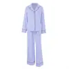 Conjunto de pijama largo de algodón puro a rayas para talla grande, manga larga y pantalón largo, holgado, 2026, otoño europeo y americano, venta al por mayor, nueva ropa de casa para mujer