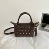 Bolsa de bolinhas feminina 2026 nova de verão nicho super quente requintada pequena para sair bolsa de mão única bolsa transversal para o dia a dia