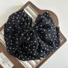 Grampo Elegante Coreano Elegante com Bolinhas e Laço Presilha de Mordida Retrô Suave para Meio Rabo de Cavalo Presilha Tubarão Pegador de Cabelo Acessório de Cabeça para Mulheres