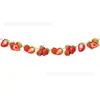 Banderín de decoración de cumpleaños de fresas transfronterizo, decoración de fiesta de cumpleaños con tema de frutas de verano, guirnalda y serpentinas de fresas