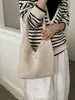 Estilo Coreano Outono e Inverno Novo Estilo Bolsa de Ombro de Tricô de Lã Bolsa de Mão Feminina Grande Capacidade Colete Tecido Bolsa Pequena para Mulheres