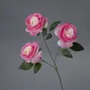 Flores Artificiales, Rosa Anna de Tres Cabezas, Arreglo Floral de Piso para Salón de Bodas, Decoración del Hogar, Flores Falsas, Venta al por Mayor desde Fabricante, Flores de Seda para Hotel