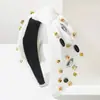Faixa de cabeça He Ming estilo coreano moda esportiva acessório de beisebol com strass, faixa de cabeça larga com nó para mulheres, acessório de cabelo moderno personalizado