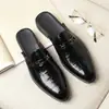 Amazon Transfronterizo Nuevos Zapatos de Cuero para Hombre con Patrón de Cocodrilo, Punta Cerrada, Slip-On - 215205