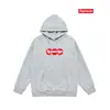 Versión de Alta Gama Transfronteriza de la Marca de Moda Sudadera con Capucha y Cremallera Estampada con Letras Supreme Sudadera Clásica de Felpa Caja para Hombres y Mujeres